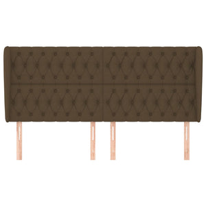 vidaXL Wingback Headboard Dark Brown 183x23x118/128 cm Fabric