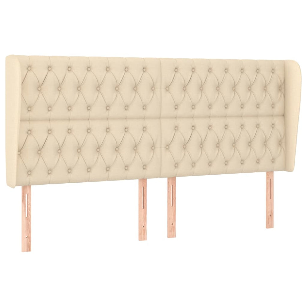 vidaXL Wingback Headboard Cream 183x23x118/128 cm Fabric