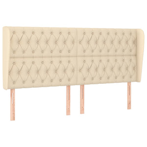 vidaXL Wingback Headboard Cream 183x23x118/128 cm Fabric