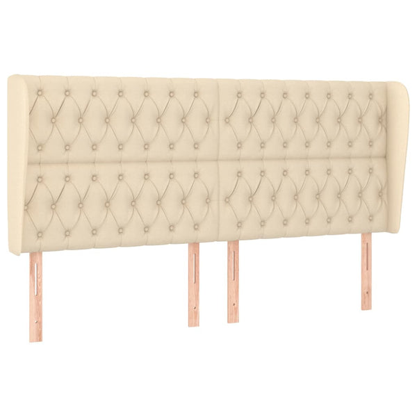 vidaXL Wingback Headboard Cream 183x23x118/128 cm Fabric