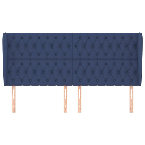 vidaXL Wingback Headboard Blue 183x23x118/128 cm Fabric