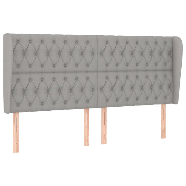 vidaXL Wingback Headboard Light Grey 203x23x118/128 cm Fabric