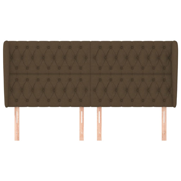 vidaXL Wingback Headboard Dark Brown 203x23x118/128 cm Fabric