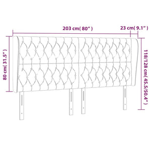 vidaXL Wingback Headboard Taupe 203x23x118/128 cm Fabric