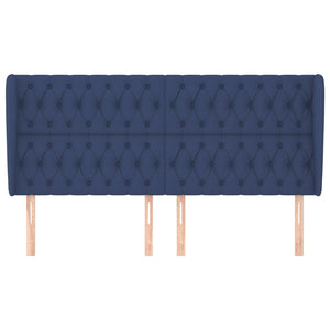 vidaXL Wingback Headboard Blue 203x23x118/128 cm Fabric