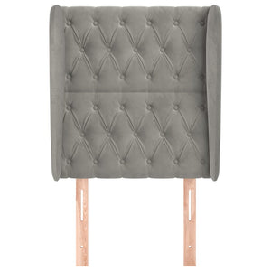 vidaXL Wingback Headboard Light Grey 83x23x118/128 cm Velvet