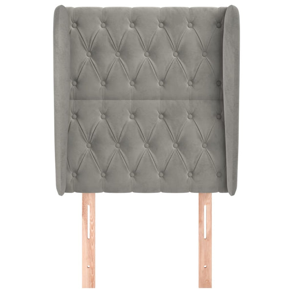 vidaXL Wingback Headboard Light Grey 83x23x118/128 cm Velvet
