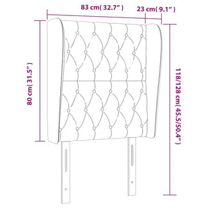 vidaXL Wingback Headboard Light Grey 83x23x118/128 cm Velvet