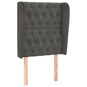 vidaXL Wingback Headboard Dark Grey 83x23x118/128 cm Velvet