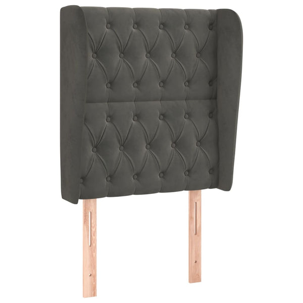 vidaXL Wingback Headboard Dark Grey 83x23x118/128 cm Velvet