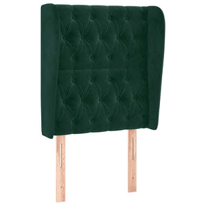 vidaXL Tufted Headboard with Wings Dark Green 83x23x118/128 cm Velvet