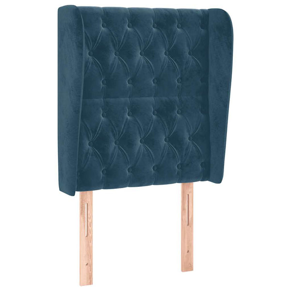 vidaXL Wingback Headboard Dark Blue 83x23x118/128 cm Velvet