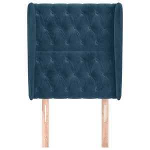 vidaXL Wingback Headboard Dark Blue 83x23x118/128 cm Velvet