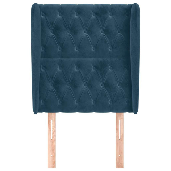 vidaXL Wingback Headboard Dark Blue 83x23x118/128 cm Velvet
