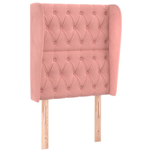 vidaXL Wingback Headboard Pink 83x23x118/128 cm Velvet