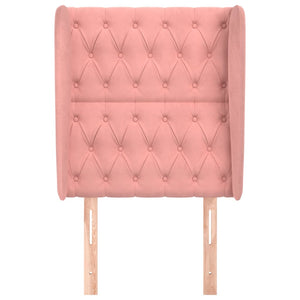 vidaXL Wingback Headboard Pink 83x23x118/128 cm Velvet