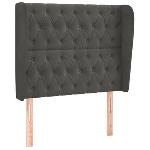 vidaXL Wingback Headboard Dark Grey 93x23x118/128 cm Velvet
