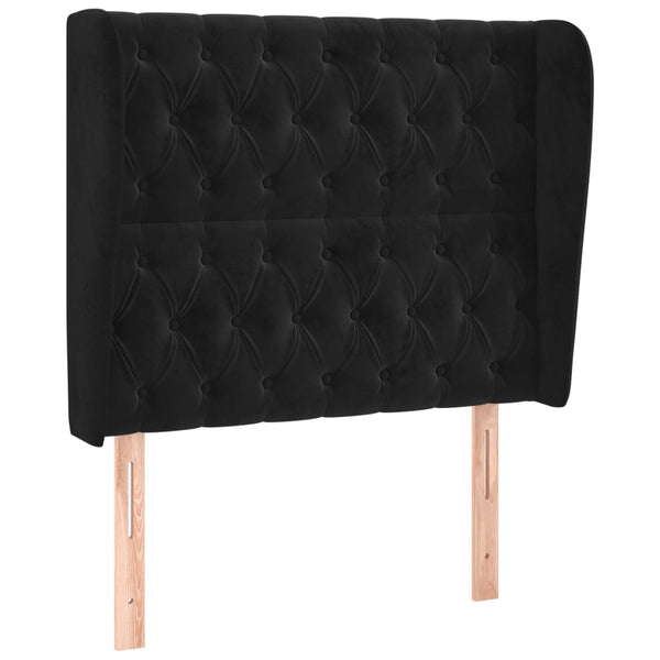 vidaXL Wingback Headboard Black 93x23x118/128 cm Velvet