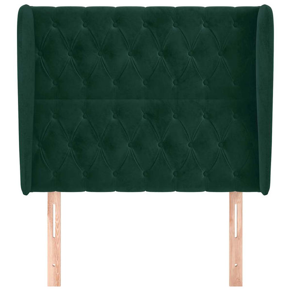 vidaXL Wingback Headboard Dark Green 93x23x118/128 cm Velvet