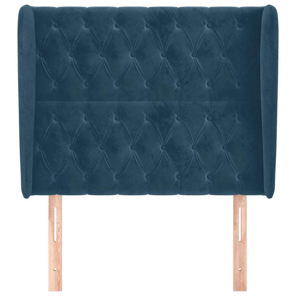 vidaXL Wingback Headboard Dark Blue 93x23x118/128 cm Velvet