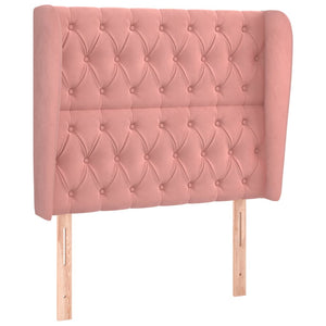 vidaXL Wingback Headboard Pink 93x23x118/128 cm Velvet