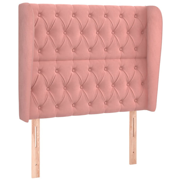 vidaXL Wingback Headboard Pink 93x23x118/128 cm Velvet