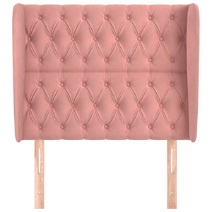 vidaXL Wingback Headboard Pink 93x23x118/128 cm Velvet