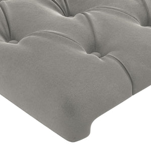 vidaXL Wingback Headboard Light Grey 103x23x118/128 cm Velvet