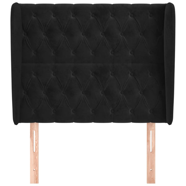 vidaXL Wingback Headboard Black 103x23x118/128 cm Velvet