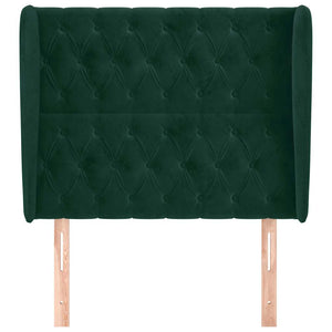 vidaXL Wingback Headboard Dark Green 103x23x118/128 cm Velvet