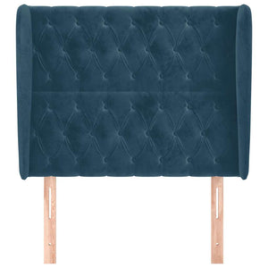 vidaXL Wingback Headboard Dark Blue 103x23x118/128 cm Velvet