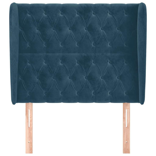 vidaXL Wingback Headboard Dark Blue 103x23x118/128 cm Velvet