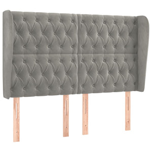 vidaXL Tufted Headboard Light Gray 147x23x118/128 cm Velvet
