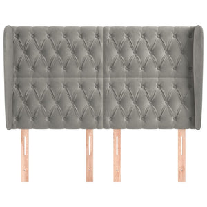 vidaXL Tufted Headboard Light Gray 147x23x118/128 cm Velvet