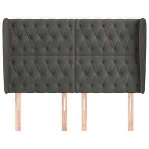 vidaXL Wingback Headboard Dark Grey 147x23x118/128 cm Velvet
