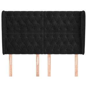 vidaXL Wingback Headboard Black 147x23x118/128 cm Velvet