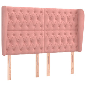vidaXL Wingback Headboard Pink 147x23x118/128 cm Velvet