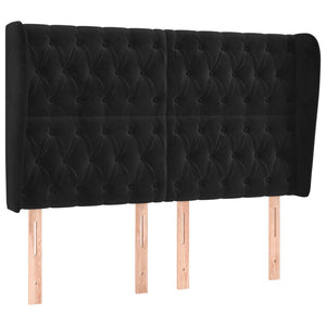 vidaXL Wingback Headboard Black 163x23x118/128 cm Velvet