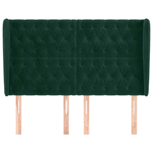 vidaXL Wingback Headboard Dark Green 163x23x118/128 cm Velvet