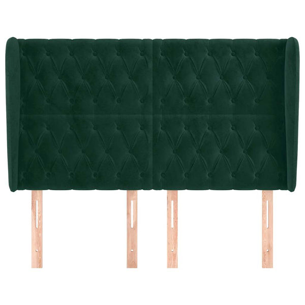 vidaXL Wingback Headboard Dark Green 163x23x118/128 cm Velvet