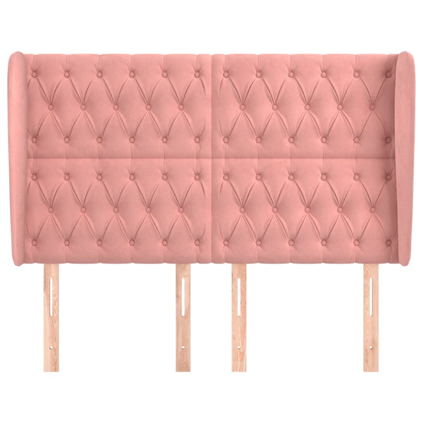 vidaXL Wingback Headboard Pink 163x23x118/128 cm Velvet