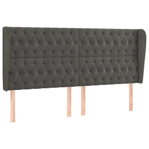 vidaXL Wingback Headboard Dark Grey 183x23x118/128 cm Velvet