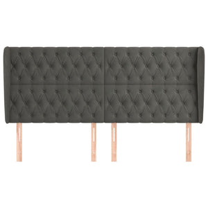 vidaXL Wingback Headboard Dark Grey 183x23x118/128 cm Velvet