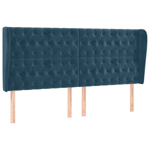 vidaXL Wingback Headboard Dark Blue 183x23x118/128 cm Velvet