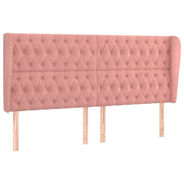 vidaXL Wingback Headboard Pink 183x23x118/128 cm Velvet