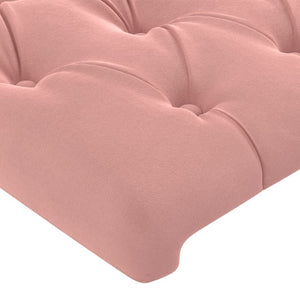vidaXL Wingback Headboard Pink 183x23x118/128 cm Velvet