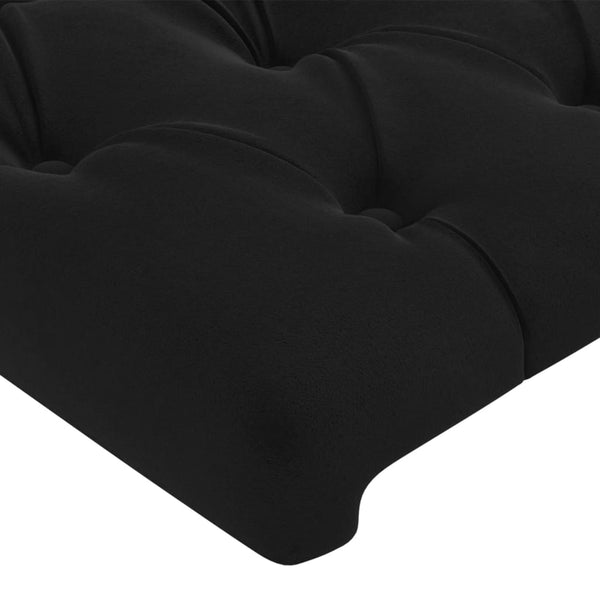 vidaXL Wingback Headboard Black 203x23x118/128 cm Velvet