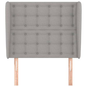 vidaXL Wingback Headboard Light Grey 83x23x118/128 cm Fabric