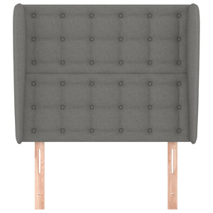 vidaXL Wingback Headboard Dark Grey 83x23x118/128 cm Fabric