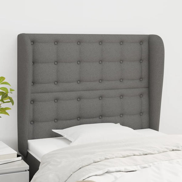 vidaXL Wingback Headboard Dark Grey 83x23x118/128 cm Fabric